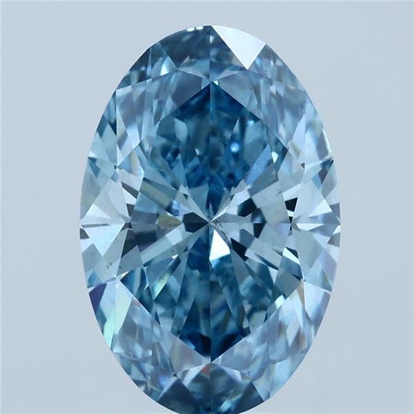 3.51ct Oval FANCY VIVID BLUE VS2 Lab Created Diamond