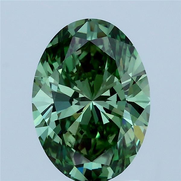 1.98ct Oval FANCY VIVID GREEN VS1 Lab Created Diamond