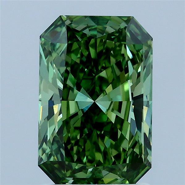 1.83ct Radiant FANCY VIVID GREEN VVS2 Lab Created Diamond