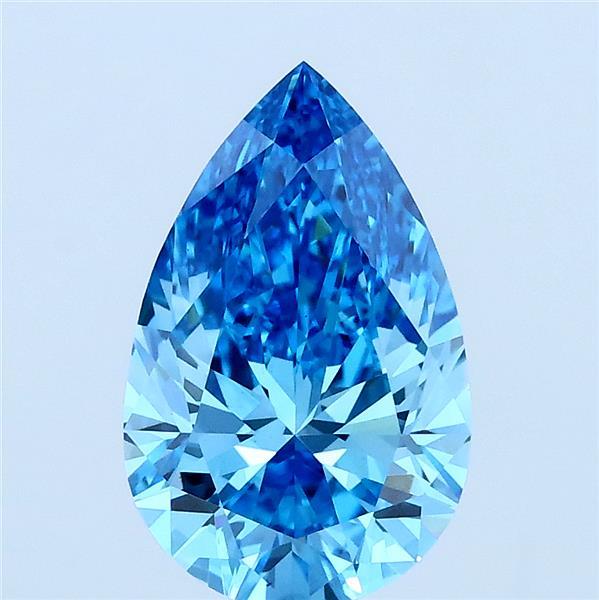 2ct Pear FANCY VIVID BLUE VS1 Lab Created Diamond