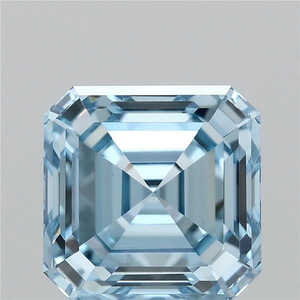 3.02ct Asscher FANCY VIVID BLUE VS1 Lab Created Diamond