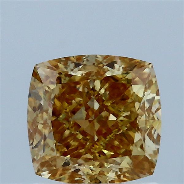 1.54ct Cushion FANCY INTENSE BROWNISH YELLOW VS1 Lab Created Diamond