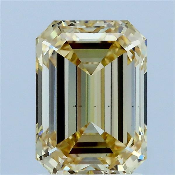 2.09ct Emerald FANCY LIGHT YELLOW VS2 Lab Created Diamond