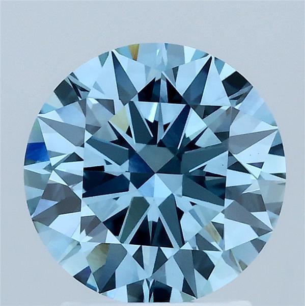 2.02ct Round FANCY VIVID BLUE VS1 Lab Created Diamond