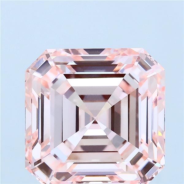 5.25ct Asscher FANCY INTENSE PINK VVS1 Lab Created Diamond