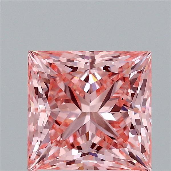 2.07ct Princess FANCY VIVID PINK VS2 Lab Created Diamond