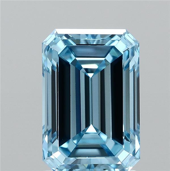 2ct Emerald FANCY VIVID BLUE VS1 Lab Created Diamond