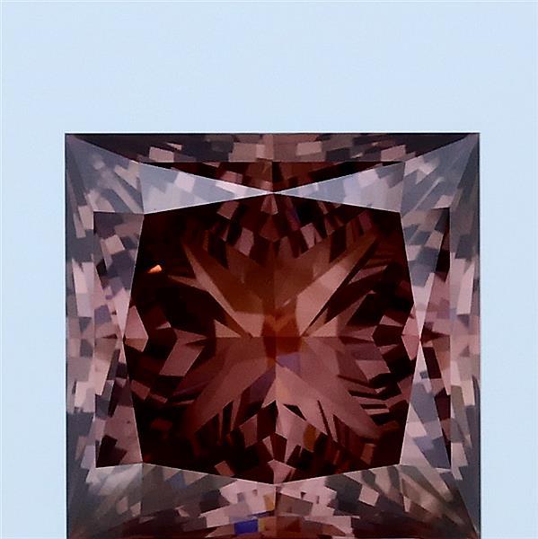 3.03ct Princess FANCY INTENSE BROWN PINK VVS2 Lab Created Diamond