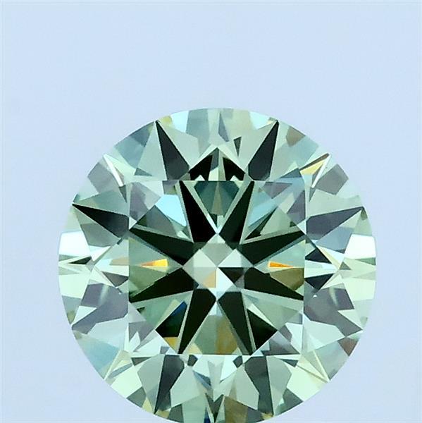 1.34ct Round FANCY VIVID GREEN VVS2 Lab Created Diamond