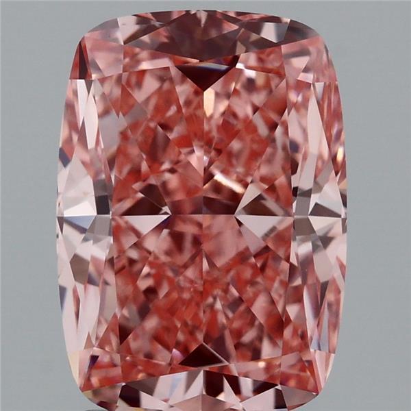 2.96ct Cushion FANCY VIVID PINK VVS2 Lab Created Diamond