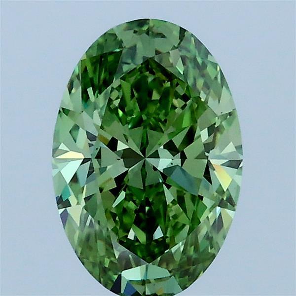 1.02ct Oval FANCY VIVID GREEN VS1 Lab Created Diamond