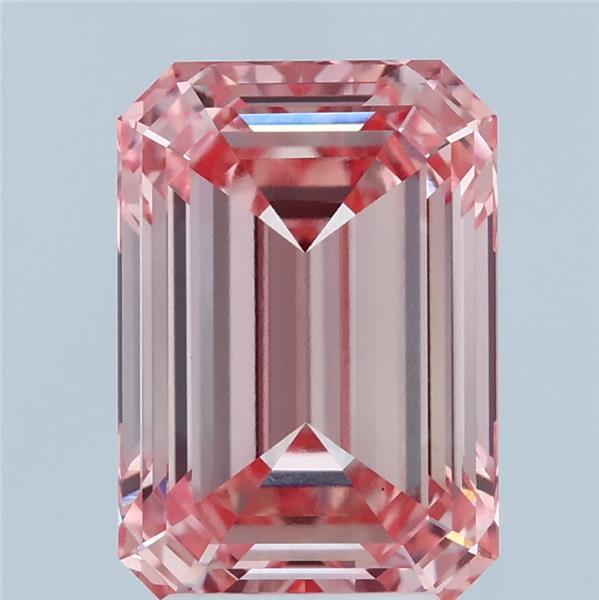 3.55ct Emerald FANCY INTENSE PINK VS1 Lab Created Diamond