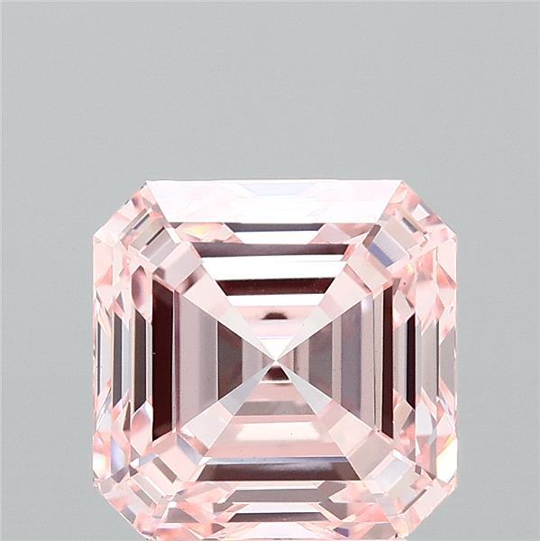 3.3ct Asscher FANCY INTENSE PINK VS1 Lab Created Diamond