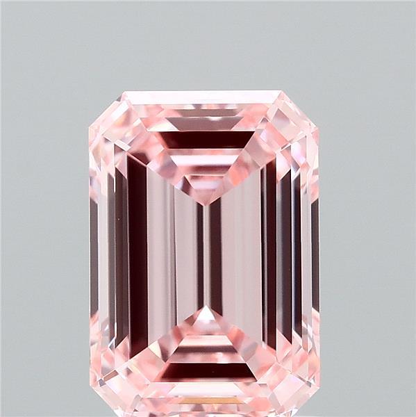 2.03ct Emerald FANCY INTENSE PINK VVS2 Lab Created Diamond