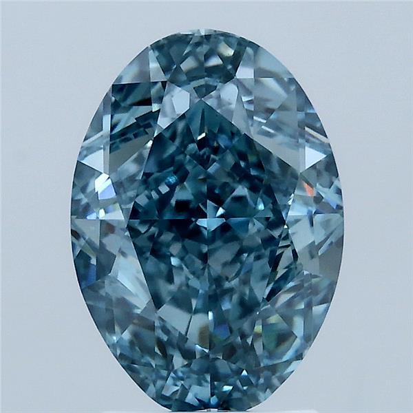 3.06ct Oval FANCY VIVID BLUE VS1 Lab Created Diamond