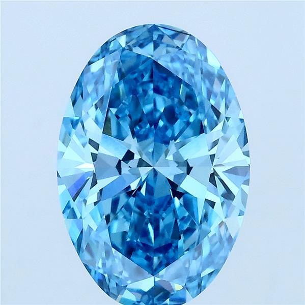 2.51ct Oval FANCY VIVID BLUE VS1 Lab Created Diamond