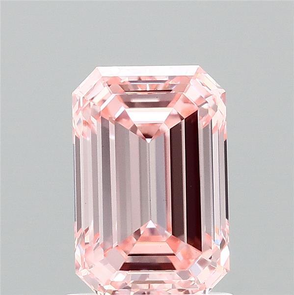 1.51ct Emerald FANCY VIVID PINK VVS2 Lab Created Diamond