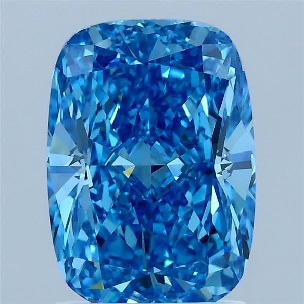 2.04ct Cushion FANCY VIVID BLUE VS1 Lab Created Diamond