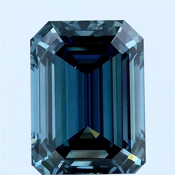 2.1ct Emerald FANCY DEEP BLUE GREENISH VS1 Lab Created Diamond