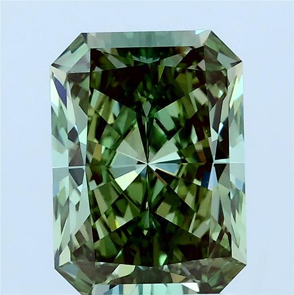 2.02ct Radiant FANCY VIVID GREEN VVS1 Lab Created Diamond
