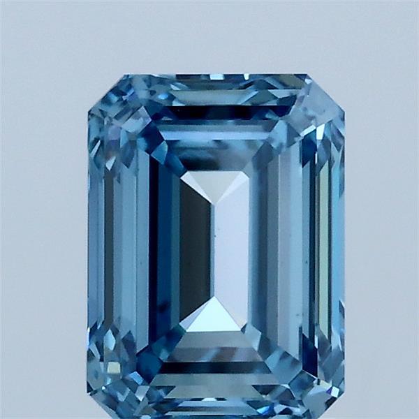 1.51ct Emerald FANCY VIVID BLUE VS1 Lab Created Diamond