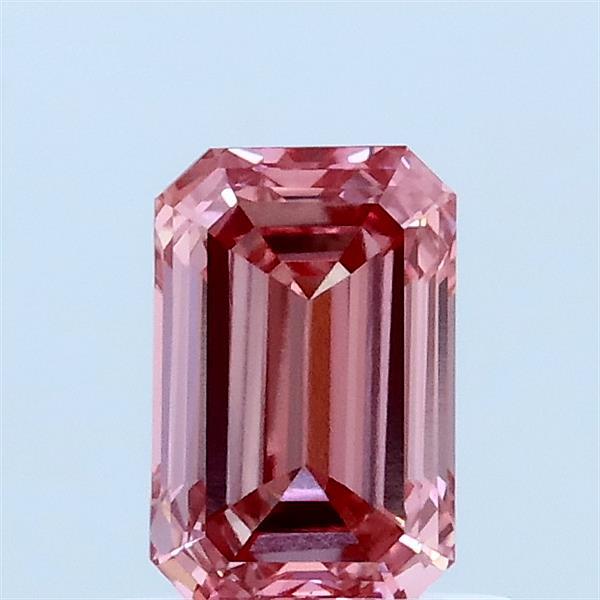 0.85ct Emerald FANCY VIVID PINK VVS2 Lab Created Diamond