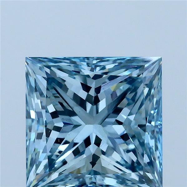 4ct Princess FANCY VIVID BLUE VS2 Lab Created Diamond