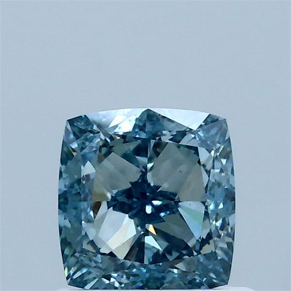 1.02ct Cushion FANCY INTENSE BLUE GREENISH VS1 Lab Created Diamond
