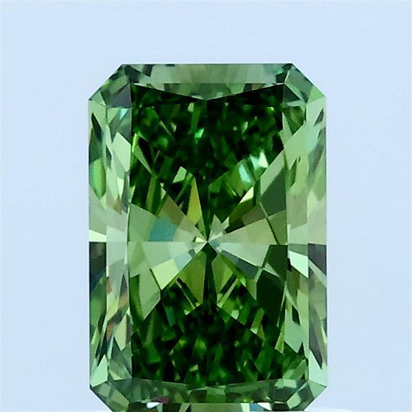 1.02ct Radiant FANCY VIVID GREEN VVS2 Lab Created Diamond