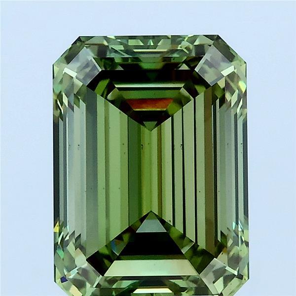 3.05ct Emerald FANCY VIVID GREEN VS2 Lab Created Diamond