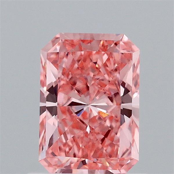 0.9ct Radiant FANCY VIVID PINK VVS2 Lab Created Diamond