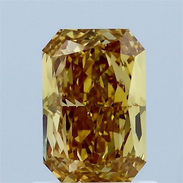1.15ct Radiant FANCY INTENSE BROWNISH YELLOW VS1 Lab Created Diamond
