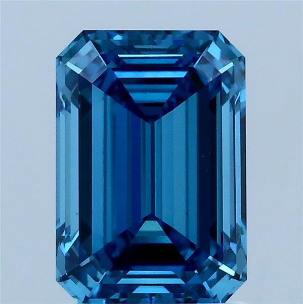 2.04ct Emerald FANCY VIVID BLUE VS1 Lab Created Diamond