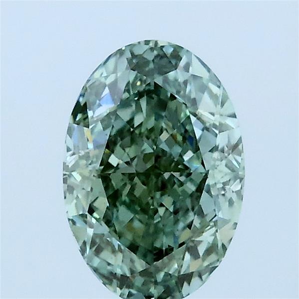 1.12ct Oval FANCY VIVID GREEN VS1 Lab Created Diamond