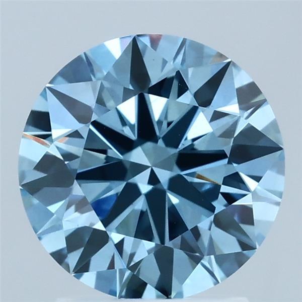 2.01ct Round FANCY VIVID BLUE VS1 Lab Created Diamond