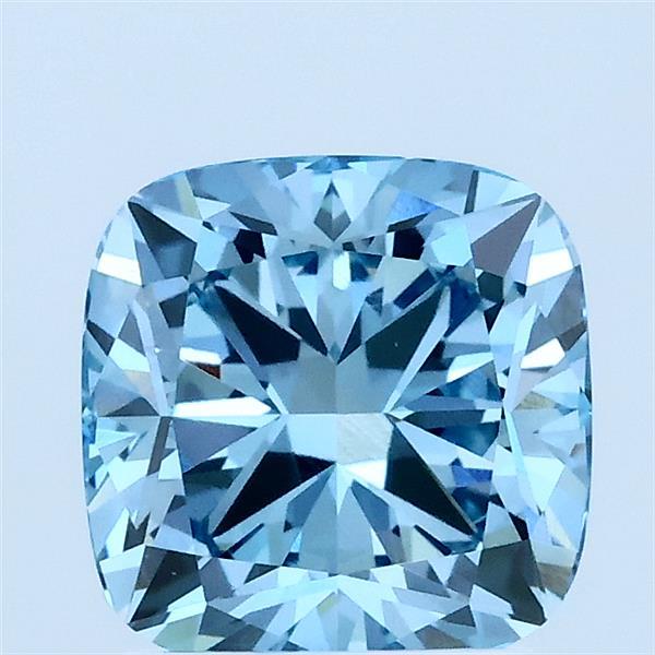 2ct Cushion FANCY VIVID BLUE VS1 Lab Created Diamond