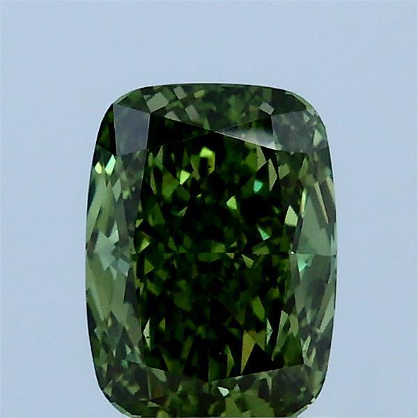 1.08ct Cushion FANCY VIVID GREEN VS2 Lab Created Diamond