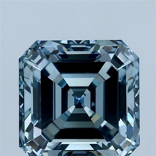 2.14ct Asscher FANCY INTENSE BLUE VS1 Lab Created Diamond