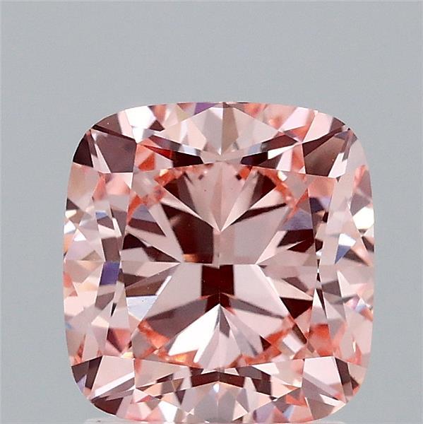 2.02ct Cushion FANCY INTENSE ORANGY PINK VS1 Lab Created Diamond