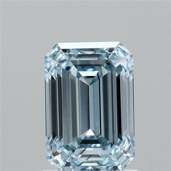 1.47ct Emerald FANCY INTENSE BLUE VS1 Lab Created Diamond