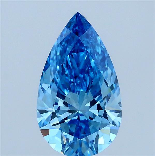 1.09ct Pear FANCY VIVID BLUE VVS1 Lab Created Diamond
