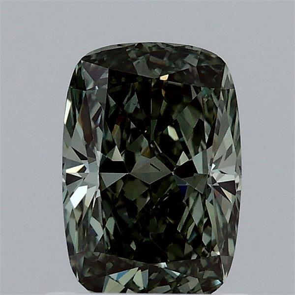 1.05ct Cushion FANCY VIVID GREEN VS1 Lab Created Diamond