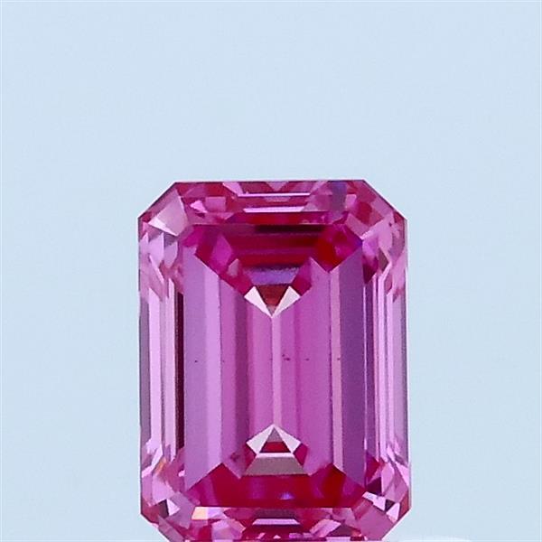 0.71ct Emerald FANCY VIVID PINK VS1 Lab Created Diamond