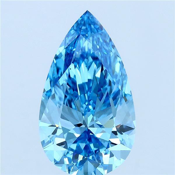 3.01ct Pear FANCY VIVID BLUE VS1 Lab Created Diamond
