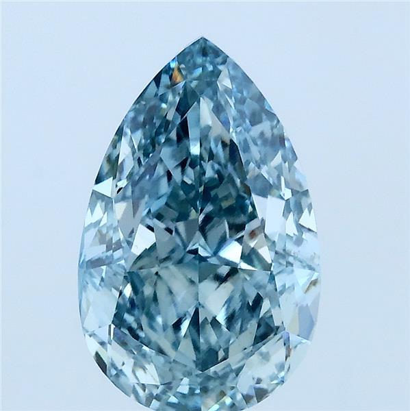 3.03ct Pear FANCY VIVID BLUE VS1 Lab Created Diamond