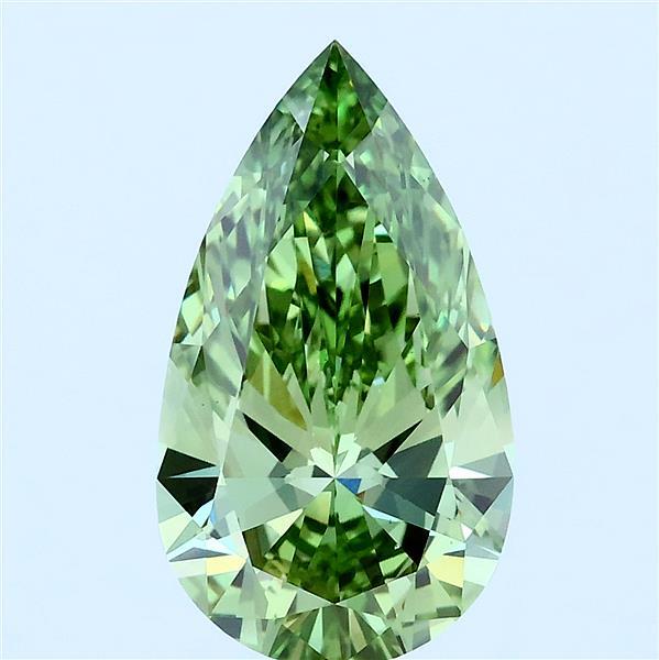 3ct Pear FANCY VIVID GREEN VS1 Lab Created Diamond