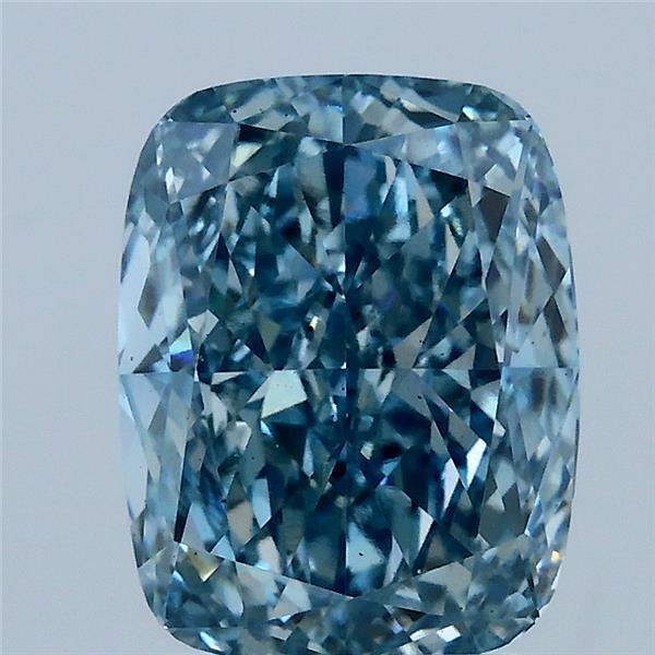 3.04ct Cushion FANCY VIVID BLUE VS2 Lab Created Diamond