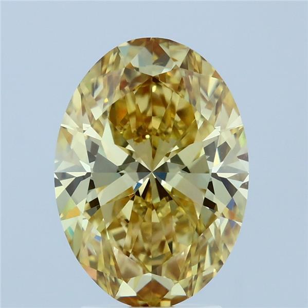 3.01ct Oval FANCY INTENSE YELLOW VS2 Lab Created Diamond