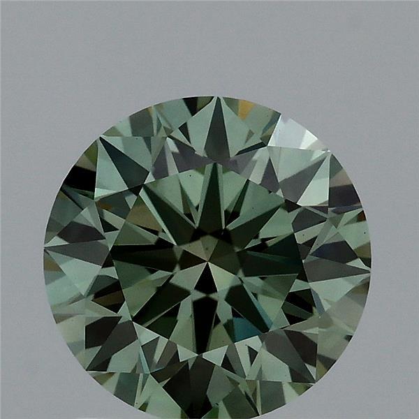 1.51ct Round FANCY VIVID GREEN VS1 Lab Created Diamond