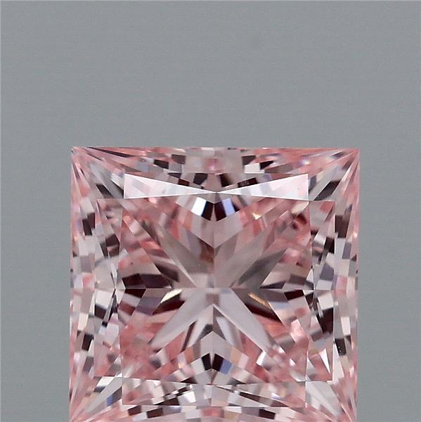 1.61ct Princess FANCY INTENSE PINK VVS2 Lab Created Diamond